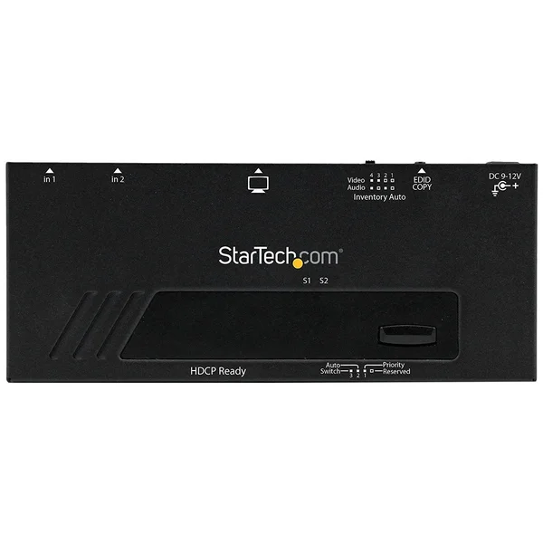 StarTech.com HDMI with Automatic and Priority Switching 2 In 1 Out HDMI Selector with Automatic Priority Switching 1080p Switch