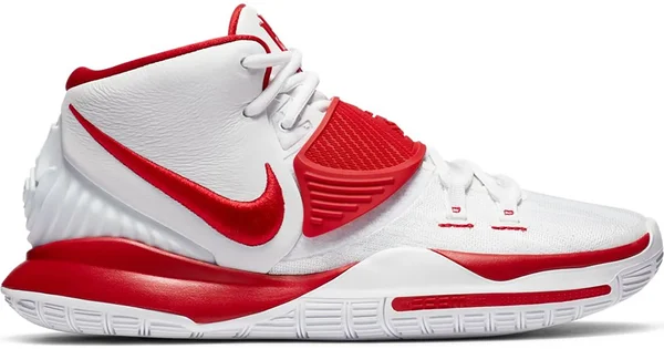 Nike Kyrie 6 &White University Red& White/White/University Red Basketball Shoes/Sneakers CZ4938-100 (Size: US 8.5)