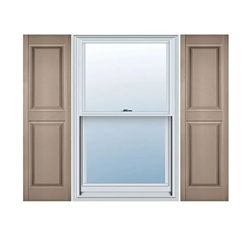 14 3/4x22W x 75x22H Lifetime Vinyl, Standard Two Equal Panels, Raised Panel Shutters, w/Installation Shutter-Lok&s & Matchin