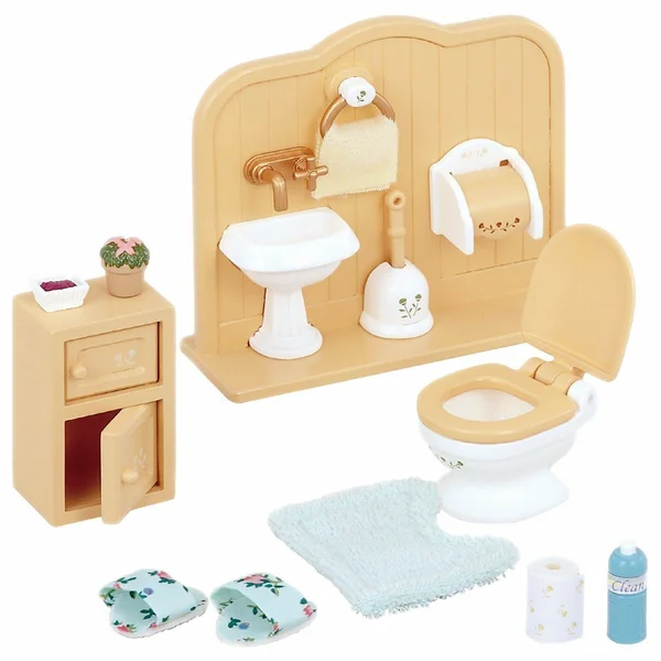 Sylvanian Families - Set Toilet Bathroom Complete Dolls Toy Girls Novelty