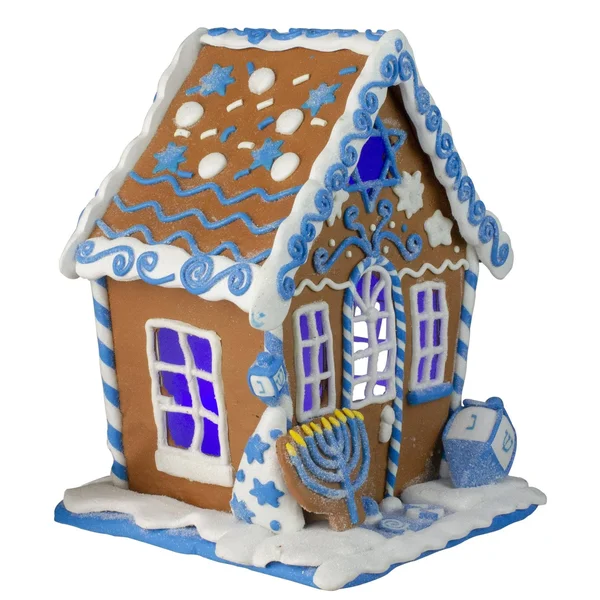 Kurt Adler 7x22 LED Hanukkah Gingerbread House Tablepiece