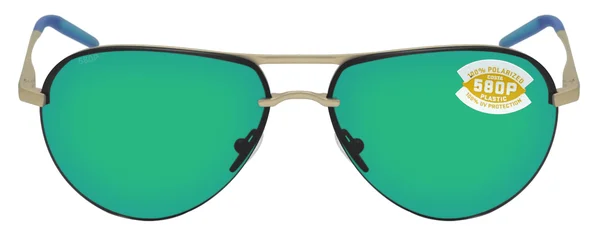 Costa Del Mar Sunglasses Helo Matte Champagne Blue, Turquoise Green Mirror 580P
