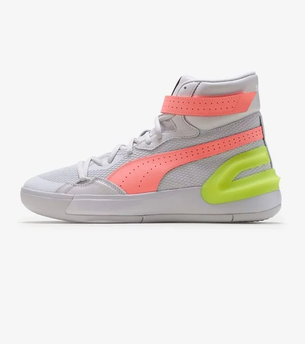 Puma Sky Modern Basketball Shoes - Glacier Grey/Fizzy Yellow, 12