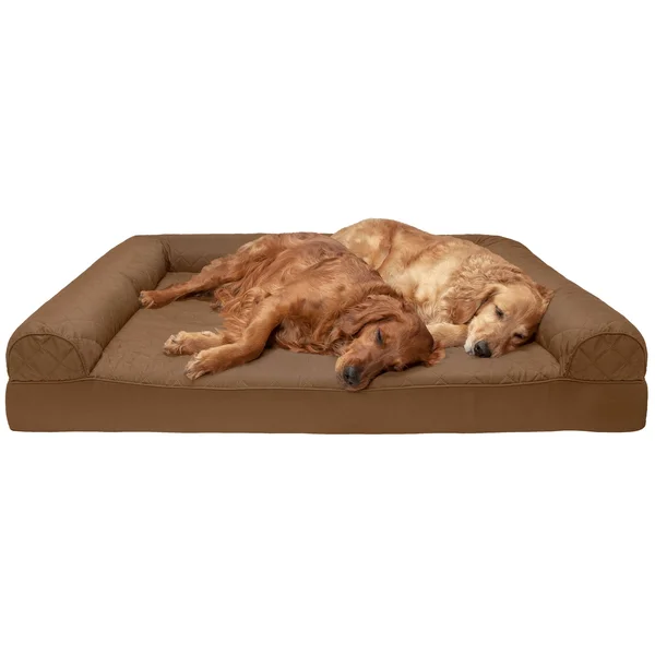 FurHaven Quilted Orthopedic Sofa Pet Bed - Toasted Brown (Jumbo Plus)