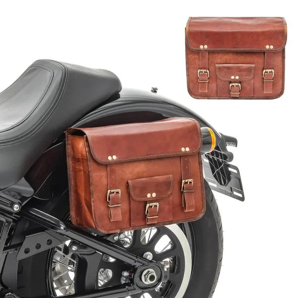 Motorcycle Saddlebag Pair Craftride SV2 Vintage Bag 6Ltr in Brown