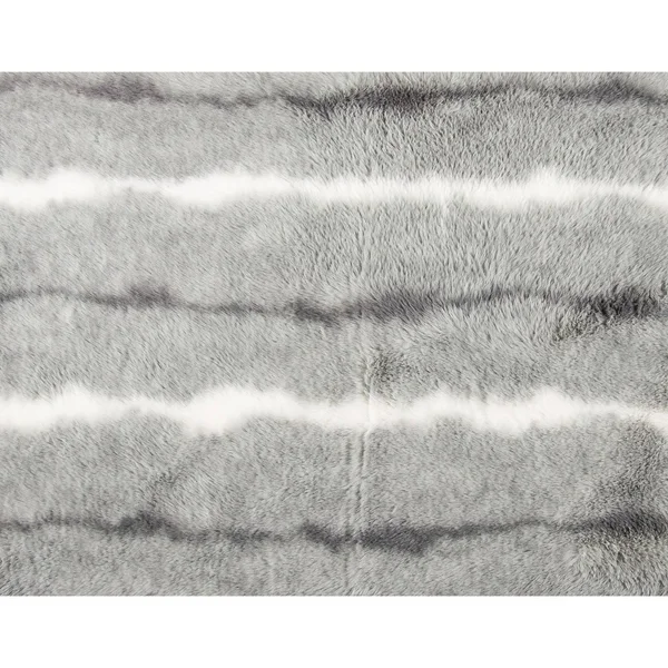 50x22 x 70x22 x 2x22 Grey-White - Faux Fur - Throw