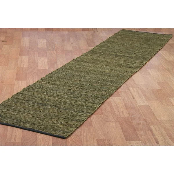 Matador Leather Chindi Green Rug St. Croix Rug Size: 4& x 6&