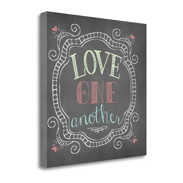 Love One Another - Chalk by Jo Moulton Wrapped Canvas Wall Art
