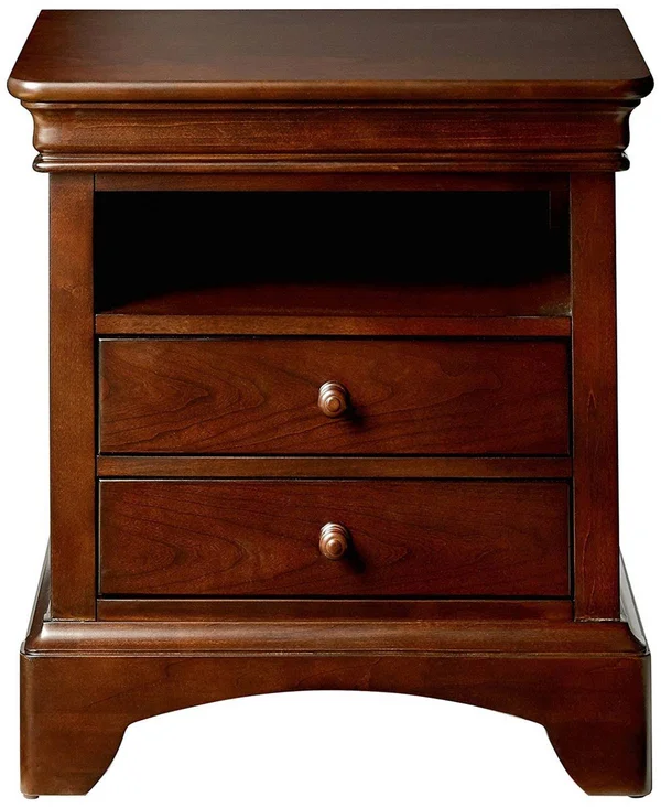 My Home Furnishings Neopolitan Merlot 2 Drawer Nightstand