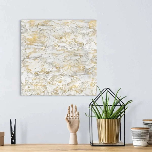 Textural with Gold II, Canvas Wall Art, 16x16, Great Big Canvas