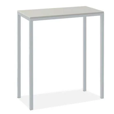Room & Board - Modern Parsons 4 Person Patio Bar Table w/ Leg 24d 48W 42h 1.5x22 in White, 48W 24d 42h, White Recycled HDPE