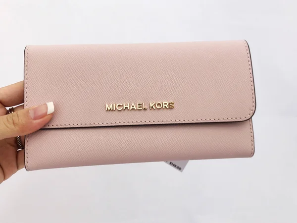 Michael Kors Jet Set Travel Leather Large Trifold Wallet Blossom