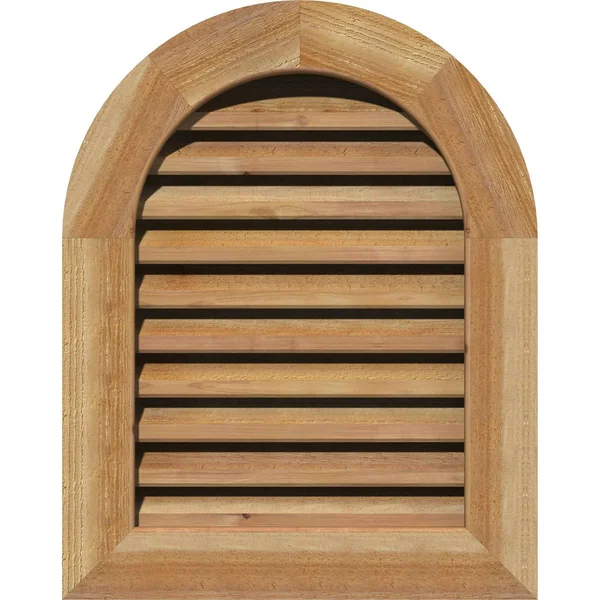 Ekena Millwork GVWRT30X3201RFUWR 30x22W x 32x22H Round Top Gable Vent (35x22W x 37x22H Frame Size): Unfinished, Functional, Roug