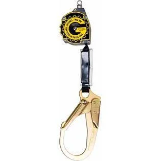 Guardian Fall Protection 10901 11-Foot Retractable Lifeline with 1-Inch Nylon Webbing, Rebar Hook and Carabineer, Aluminum