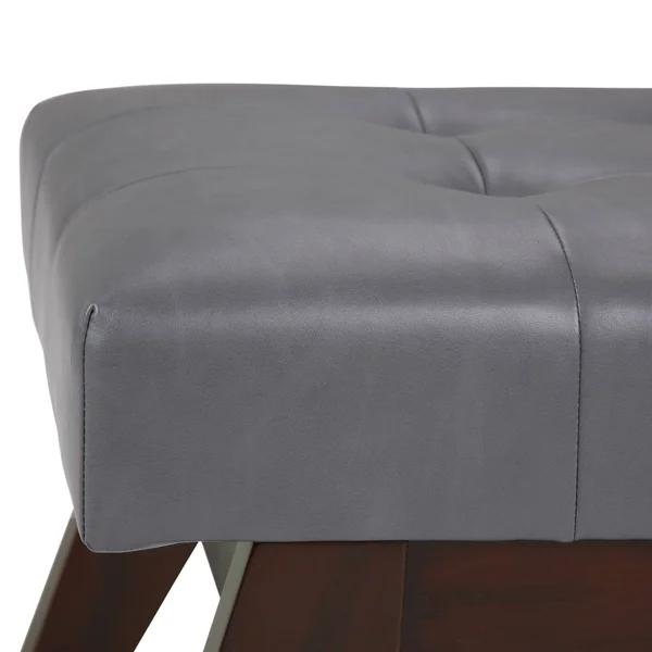 Wyndenhall Tierney 40 inch Wide Mid Century Modern Rectangle Ottoman Bench - Stone Grey