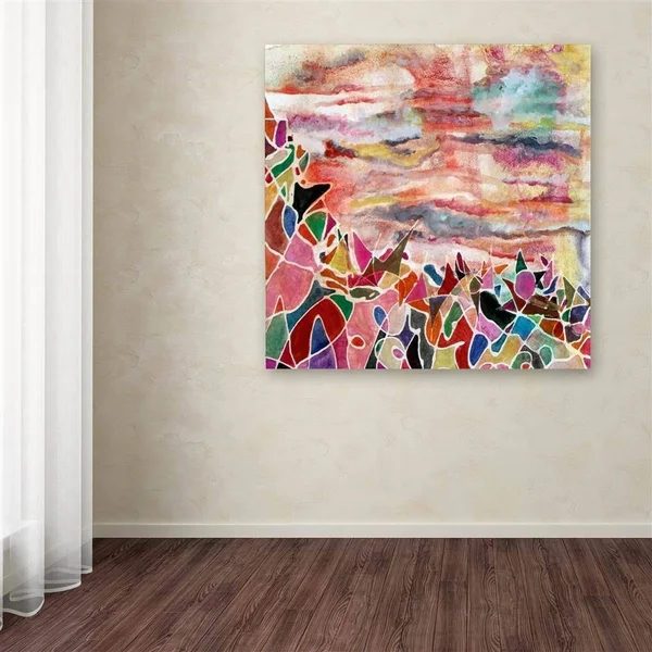 (14x19) - Trademark Fine Art 'Merry Christmas Penguin' Canvas Art by Lauren Moss