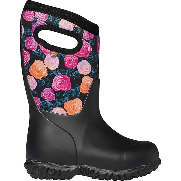 Bogs Kids& York Water Roses Boot - 13 - Black Multi