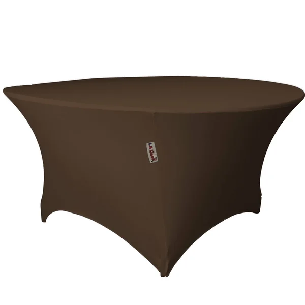 La Linen Round Spandex Tablecloth 48x22 x 30x22 High, Ivory