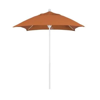 Caravelle 6' Square Market Sunbrella Umbrella Sol 72 Outdoor Frame Color: Matte White, Color: Tuscan