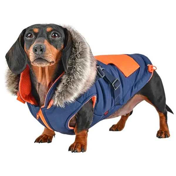 Orson Fleece Dog Vest by Puppia - Navy Small