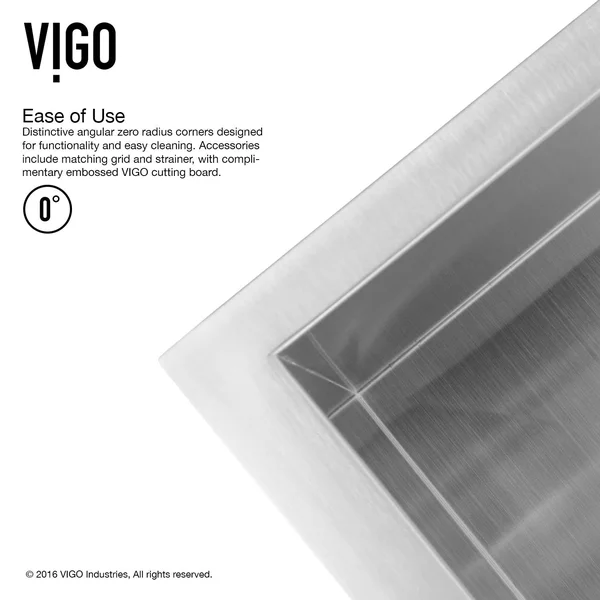 Vigo VG15075 Undermount Stainless Steel Kitchen Sink Faucet Grid STRAINER and Dispenser