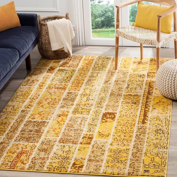 Safavieh Monaco MNC216K 5&1x22 x 7&7x22 Yellow, Multi Area Rug