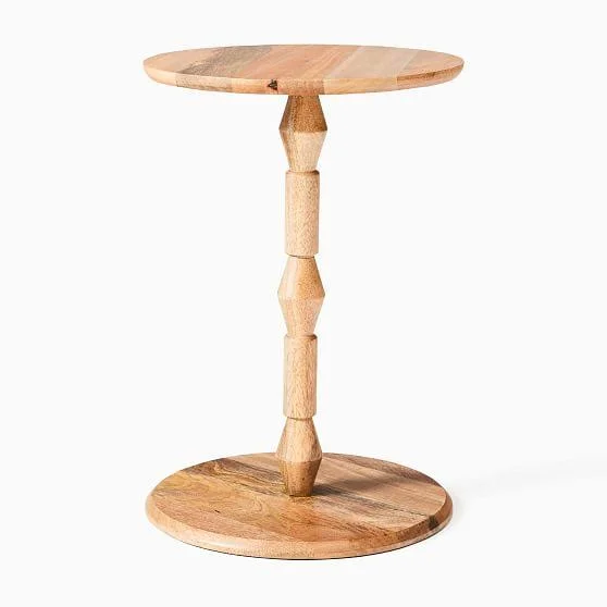 West Elm Chase Raw Mango Wood Side Table
