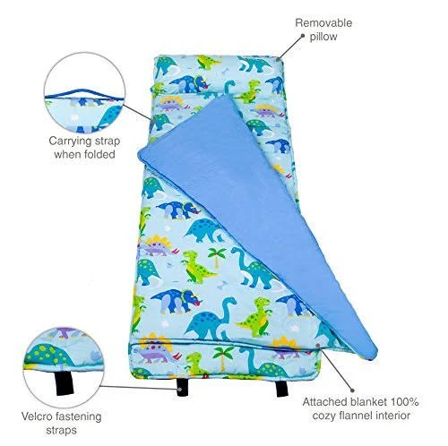 Wildkin Nap Mat with Pillow for Toddler Boys and Girls, Perfect Size F, 50 x 1.5 x 20 inches