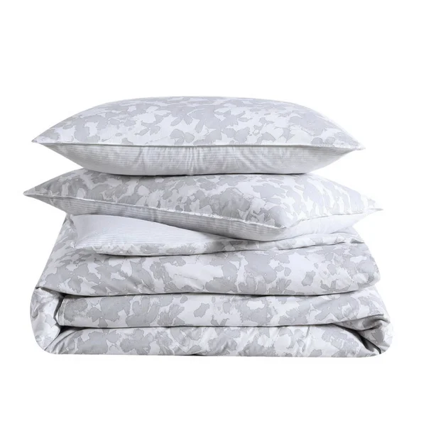 Kenneth Cole New York Merrion Comforter Set, Cotton, LT Grey, King