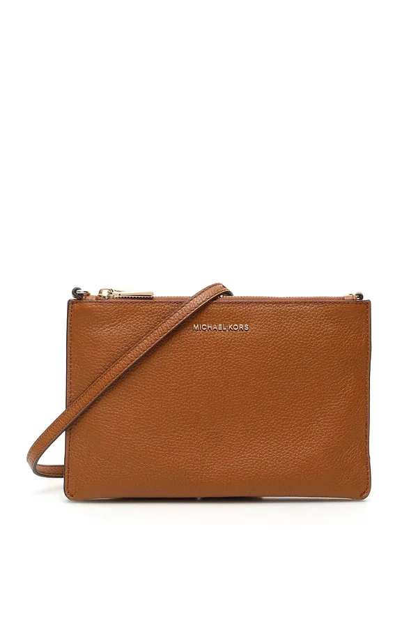 Michael Michael Kors Crossbody Clutch Os Brown Leather