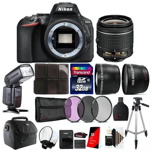 Nikon D5600 Dslr Camera with 18-55mm Lens, Speedlight Flash and Accessories