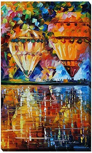 Balloon Reflections by Leonid Afremov Painting Print on Wrapped Canvas Picture Perfect International Size: 60x22 H x 36x22 W x 1