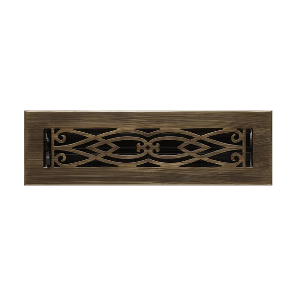 Victorian Brass Wall Register - Brushed Nickel 2-1/4x22x10x22 (3-5/8x22x12x22 Overall) - Signature Hardware 293221