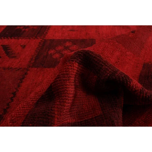 Hand-Knotted Vibrance Red Wool Rug 4&2x22 x 6&1x22