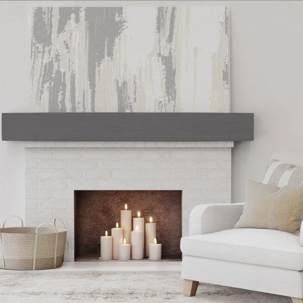 Ekena Millwork MANUSD06X06X36AC 6x22H x 6x22D x 36x22W Sandblasted Faux Wood Fireplace Mantel, Aged Cedar