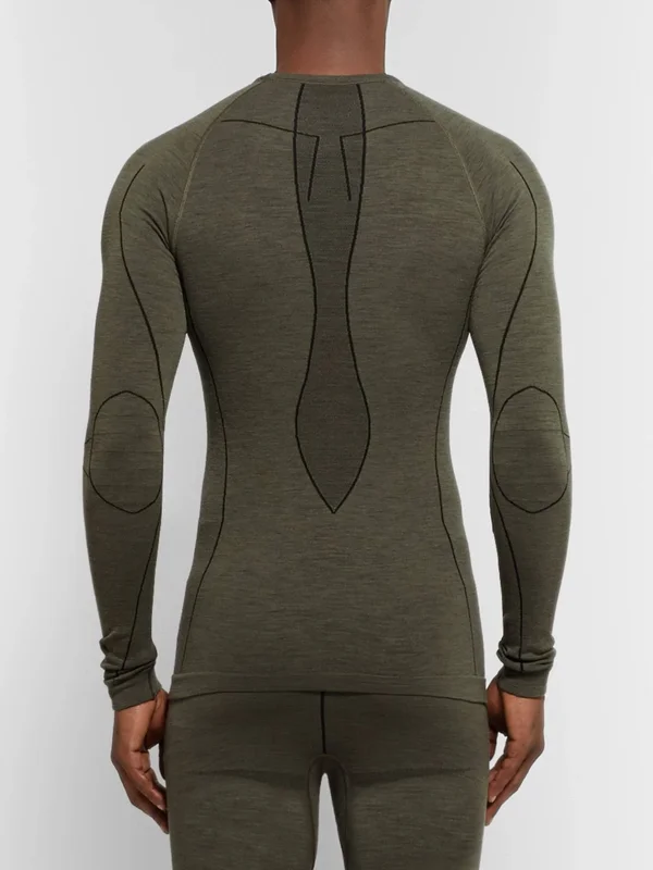 Falke Ergonomic Sport System - Men - Stretch Virgin Wool-Blend Base Layer - Green - 55% Virgin Wool - 43% Polyamide, 2% Elastane