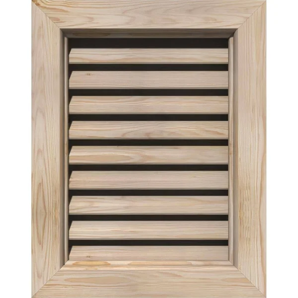 Ekena Millwork 32-in W x 34-in H Vertical Gable Vent (37-in W x 39-in H Frame Size): Unfinished - Functional, Smooth Pine Gable V