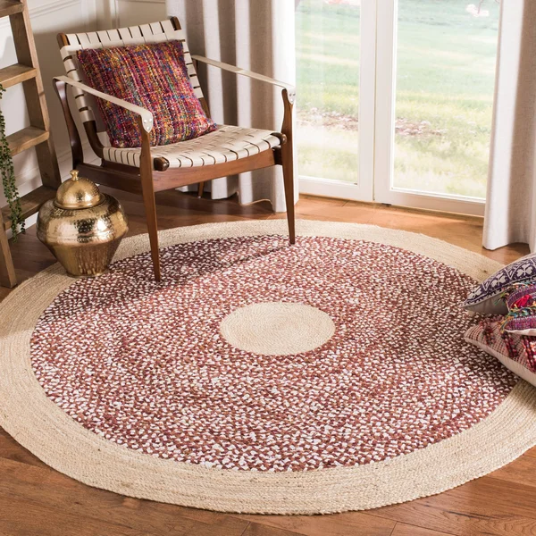 Safavieh Cape Cod 210 Area Rug, Rust, Natural, 4& x 4& Round