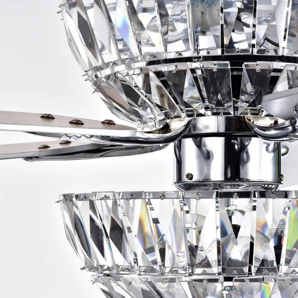 Senma Dual Lamp 52-Inch 6-Light Lighted Ceiling Fan with Crystal Bowl Shades Remote Controlled