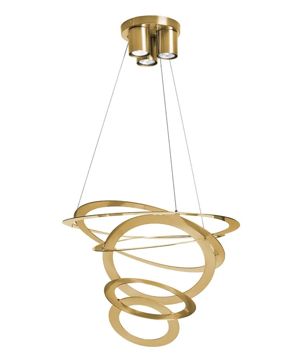Dainolite JAN-203P-GLD 3 Light Tieredring Fixture, Gold