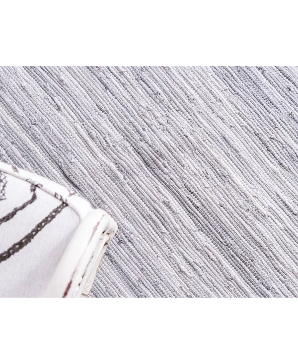 Unique Loom Striped Chindi Cotton Rug - Gray (9& 0 x 12& 0)