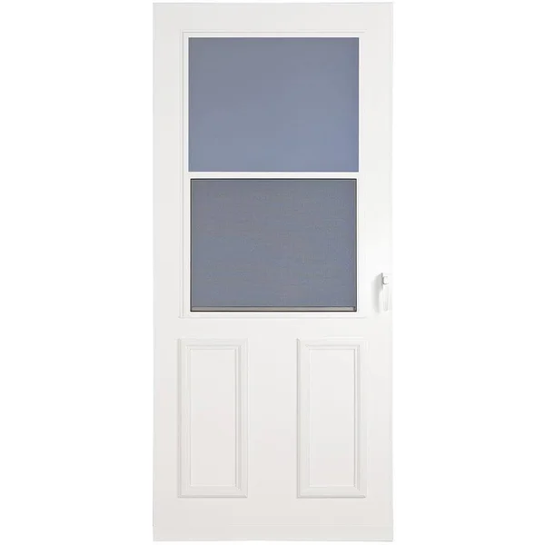 Larson Villager 36-in x 81-in White High-View Wood Core Storm Door - 029332U