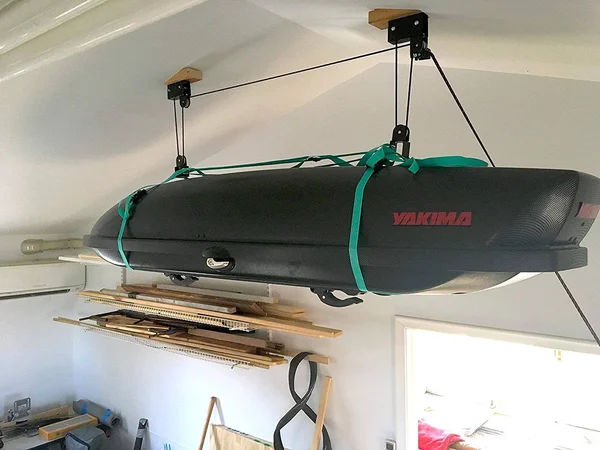 StoreYourBoard Cargo Box Ceiling Storage Hoist, Rooftop Carriers Hi-Lift Pro Garage Pulley