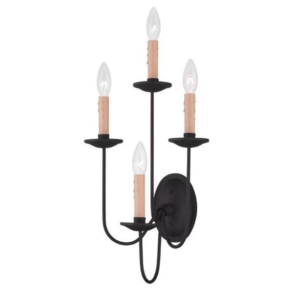 Livex Lighting 4530-04 Heritage 4 Light Black Wall Sconce
