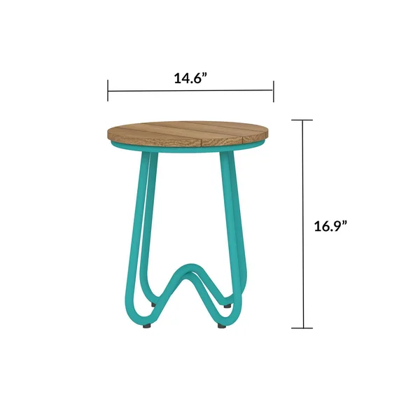Novogratz Poolside Collection - Bobbi Outdoor Bistro Stools, 2-Pack, Turquoise, Blue