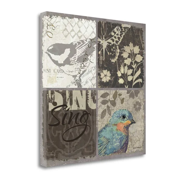 Tangletown Fine Art 4 Bird Patch I Canvas Wall Art by Anita Phillips