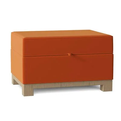 Brandes Storage Ottoman Winston Porter Body Fabric: Klein Saffron, Leg Color: Walnut
