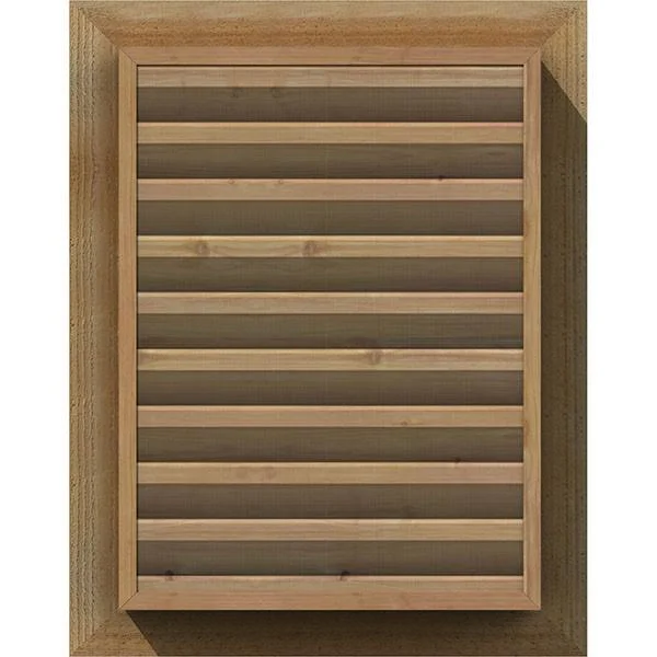 Ekena Millwork GVWVE12X2201RFUWR 12x22W x 22x22H Vertical Gable Vent (17x22W x 27x22H Frame Size): Unfinished - Functional, Rough