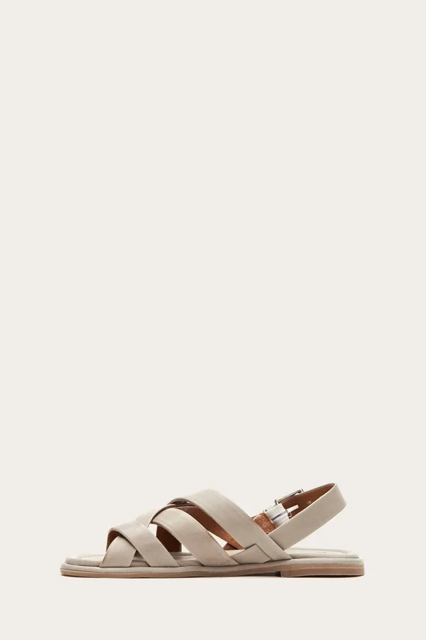Frye Women's Tait Softy Criss Cross Flat Sandal - Grey