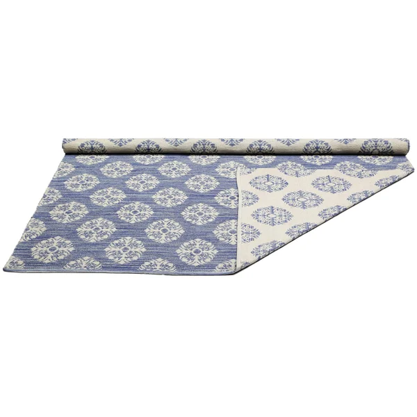 St. Croix Cj8000 Blue Medallion Cotton Jacquard (8&x10&) Rug